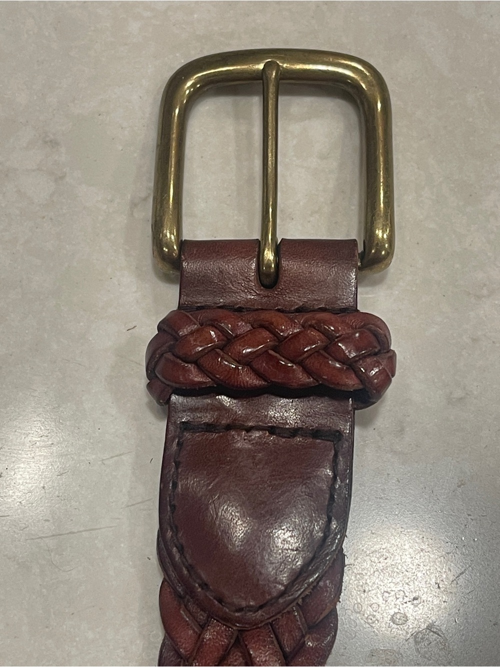 Brooks Brothers Braided Leather Belt in Brown with Brass Buckle Genuine Leather